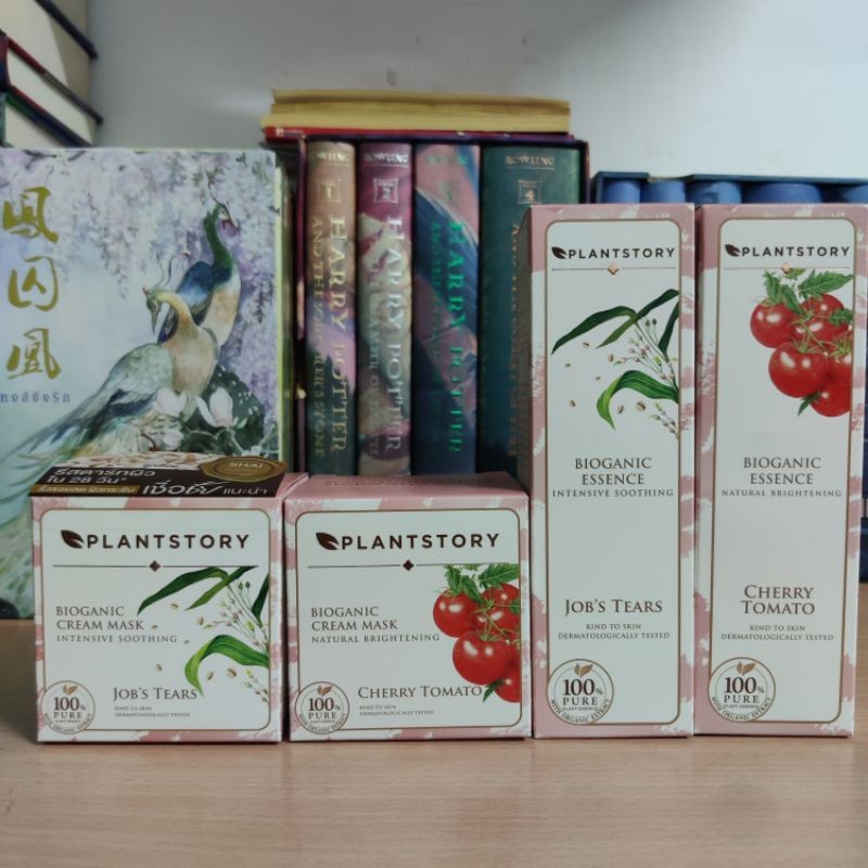 Plantstory essence, cream mask แพลนท์สตอรี่ แพลนต์สตอรี เอสเซนส์ ครีมมาส์ก สูตรลูกเดือย มะเขือเทศ