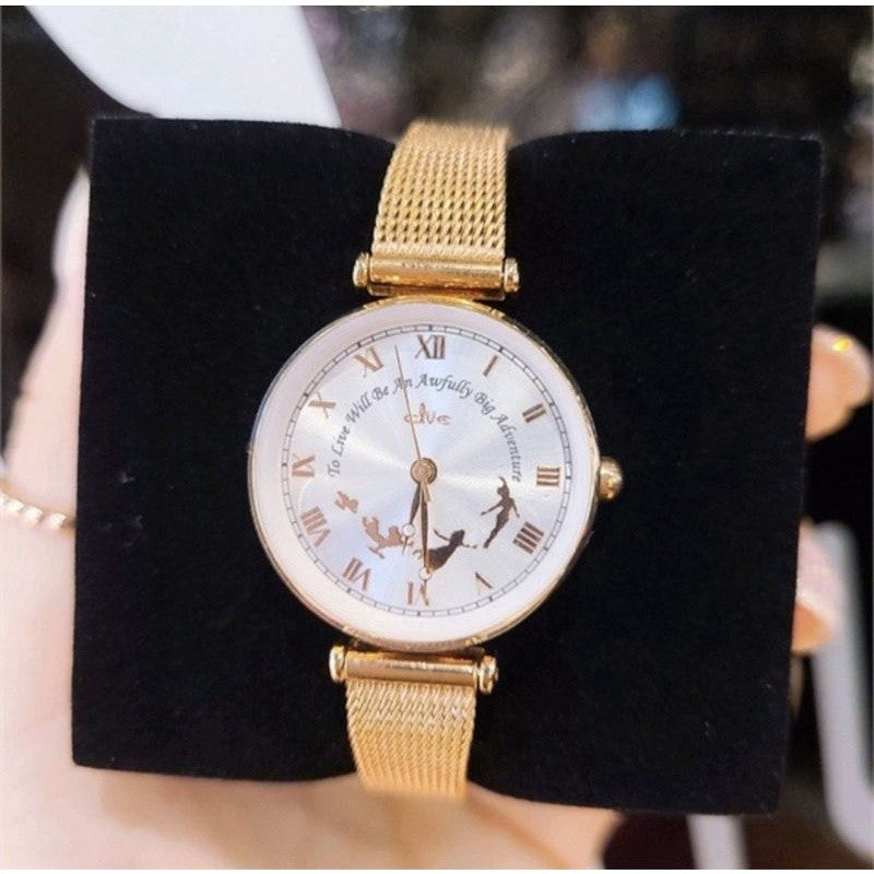 🔥พร้อมส่ง🌟ลิขสิทธิ์แท้🌟นาฬิกาปีเตอร์แพน CLUE x Disney Peter Pan Neverland - Rose Gold