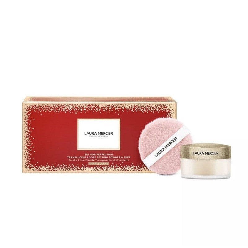 ☀️ของแท้/ฉลากไทย☀️LAURA MERCIER แป้งฝุ่น กล่องแดงพร้อมพัฟ Set For Luck Translucent Loose แป้งลอร่า เมอร์ซิเออร์  29g