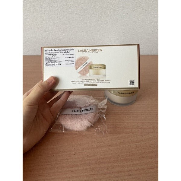 ☀️ของแท้/ฉลากไทย☀️LAURA MERCIER แป้งฝุ่น กล่องแดงพร้อมพัฟ Set For Luck Translucent Loose แป้งลอร่า เมอร์ซิเออร์  29g