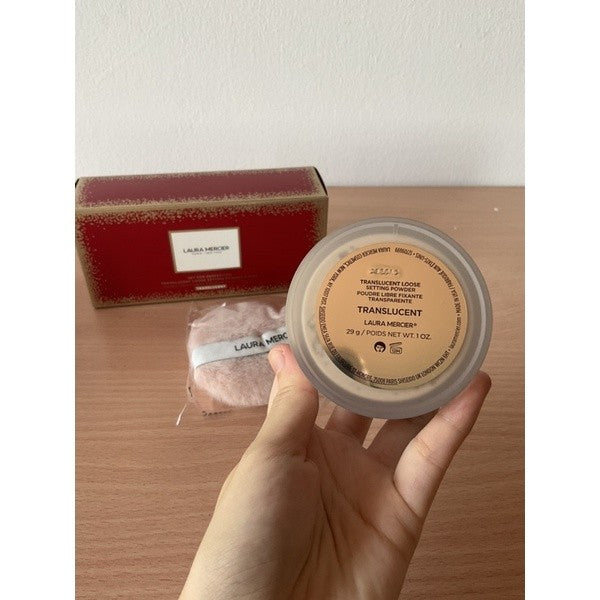 ☀️ของแท้/ฉลากไทย☀️LAURA MERCIER แป้งฝุ่น กล่องแดงพร้อมพัฟ Set For Luck Translucent Loose แป้งลอร่า เมอร์ซิเออร์  29g