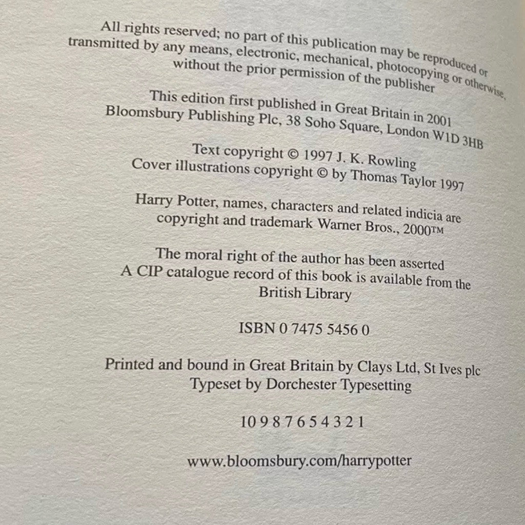 [1st Printings Bloomsbury UK] Harry Potter Complete Large Print Edition Hardcover First Edition First Printing Set