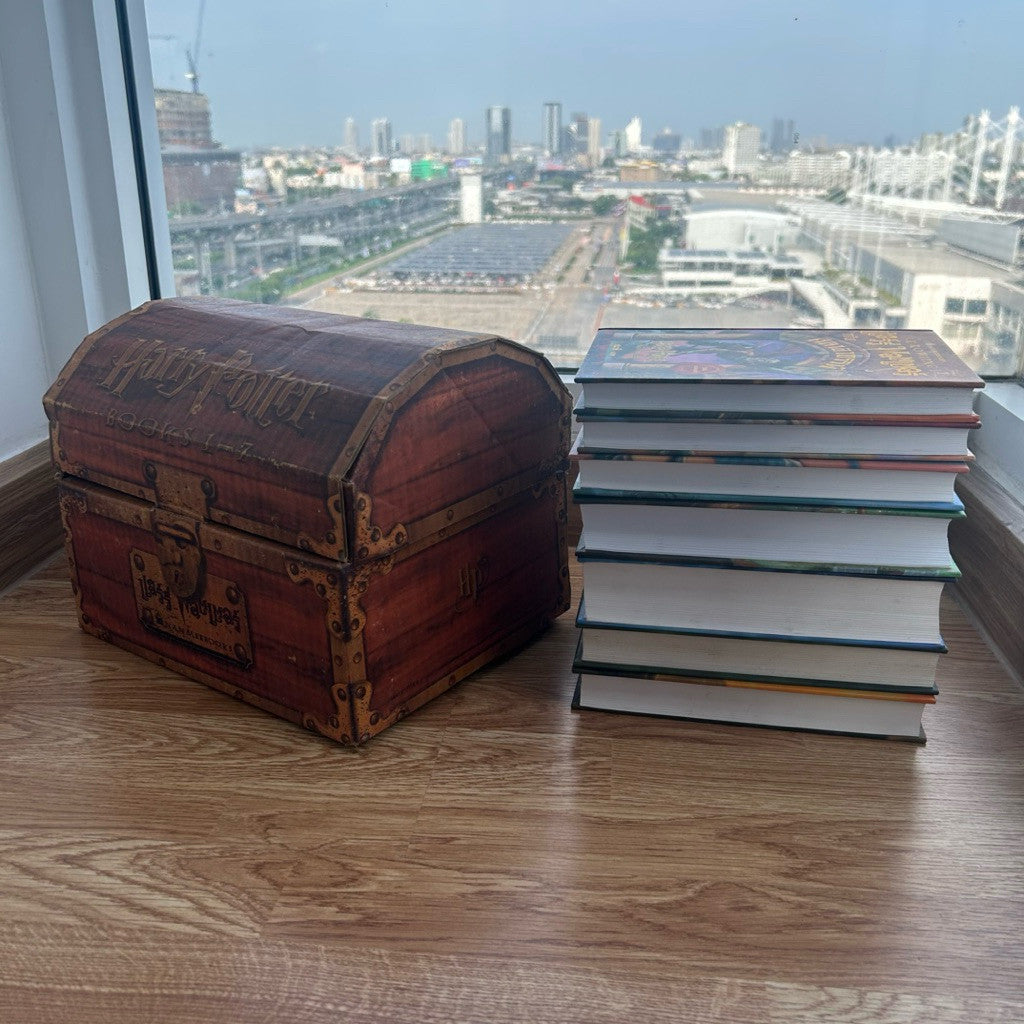ชุดหีบหนังสือแฮร์รี่ พอตเตอร์ ศิลาอาถรรพ์,ห้องแห่งความลับ,นักโทษแห่งอัซคาบัน ,ถ้วยอัคนี,เครื่องรางยมทูต Harry Potter