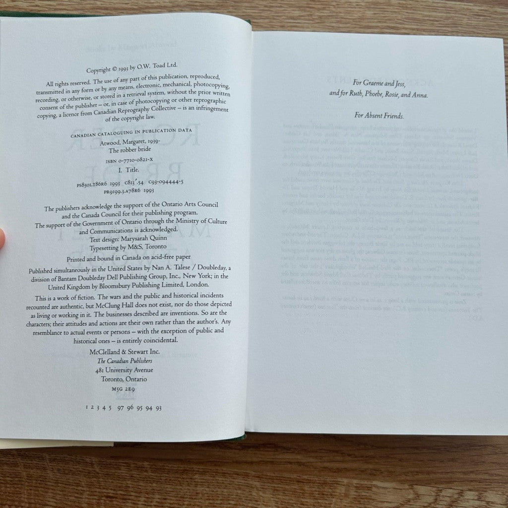 Hardcover The Robber Bride by Margaret Atwood หนังสือปกแข็ง