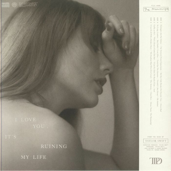 แผ่นเสียง Vinyl LP Taylor SWIFT : The Tortured Poets Department แผ่นไวนิล