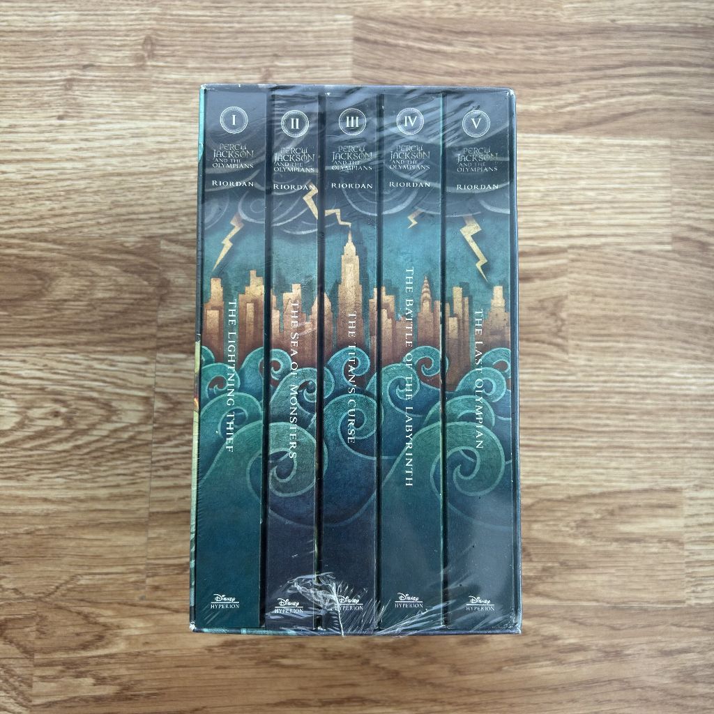 Percy Jackson and the Olympians 5 Book Paperback Box Set By Rick Riordan ชุดหนังสือภาษาอังกฤษ เพอร์ซีย์ แจ็กสัน