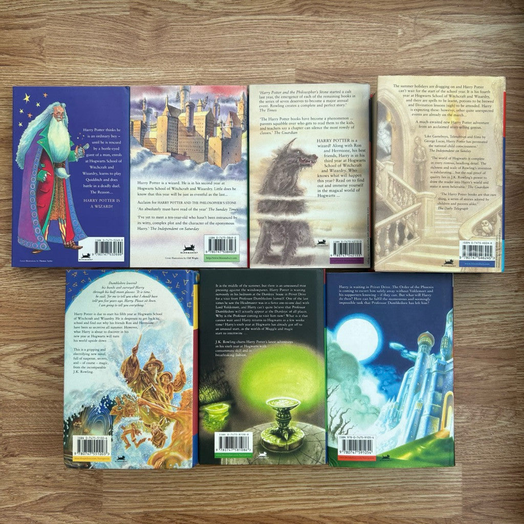 Early Printings Bloomsbury UK Hardcover Harry Potter Complete Book Set 1-7 J.K Rowling ชุดหนังสือแฮร์รี่ พอตเตอร์ ปกแข็ง