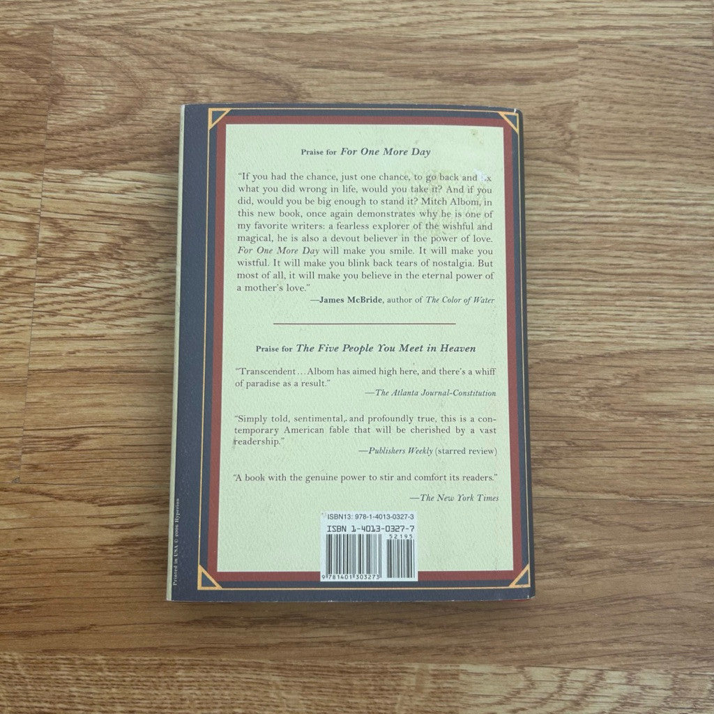 Hardcover For One More Day by Mitch Albom หนังสือ ขอเพียงอีกวัน มิตช์ อัลบอม ปกแข็ง
