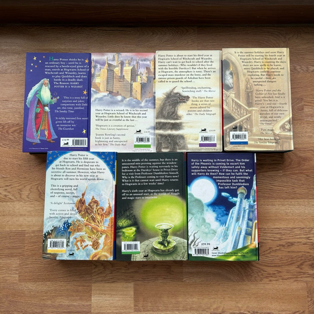 [1st Printings Bloomsbury UK] Harry Potter Complete Large Print Edition Hardcover First Edition First Printing Set