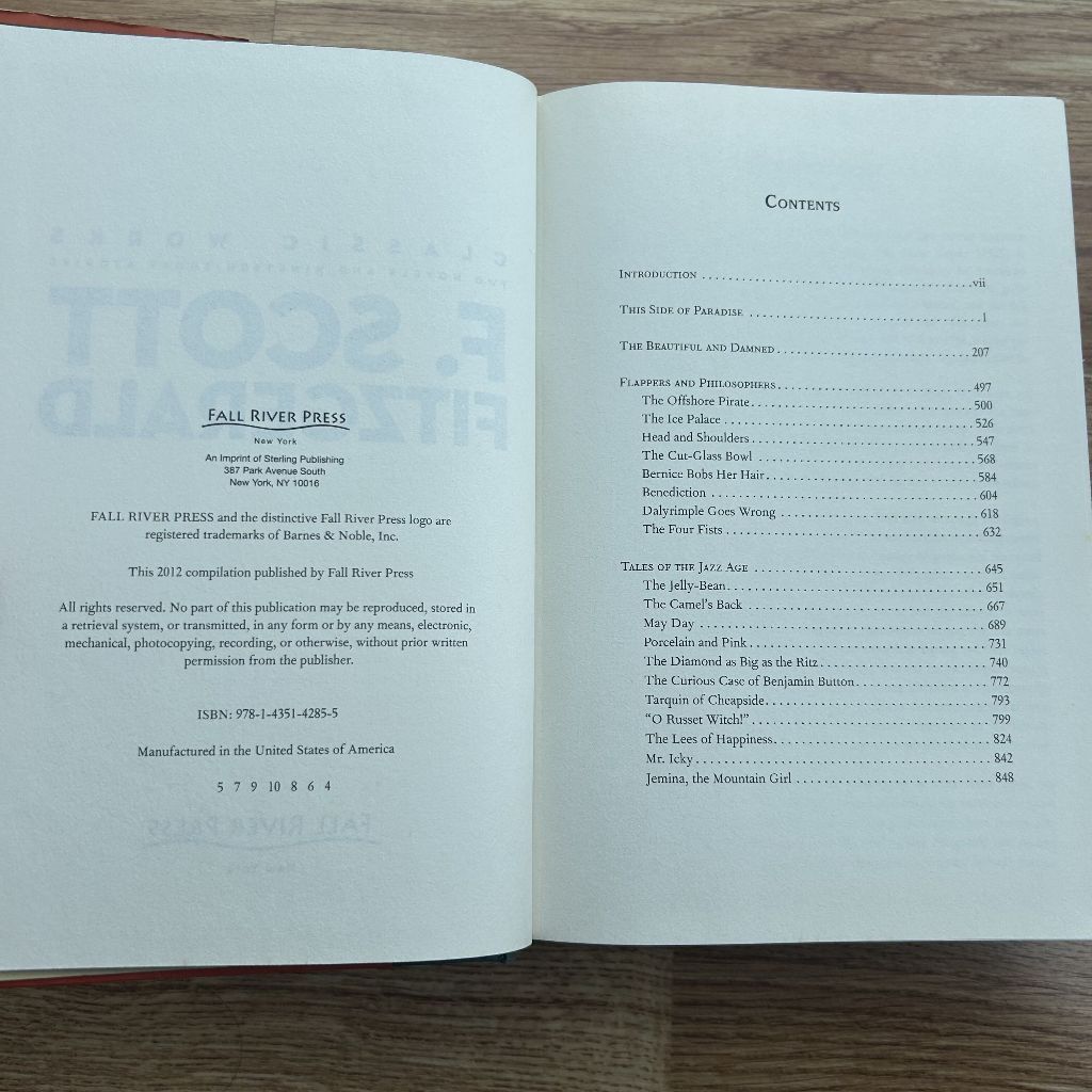 Hardcover Classic Works of F. Scott Fitzgerald Fall River Press หนังสือรวมผลงาน F. Scott Fitzgerald ปกแข็ง