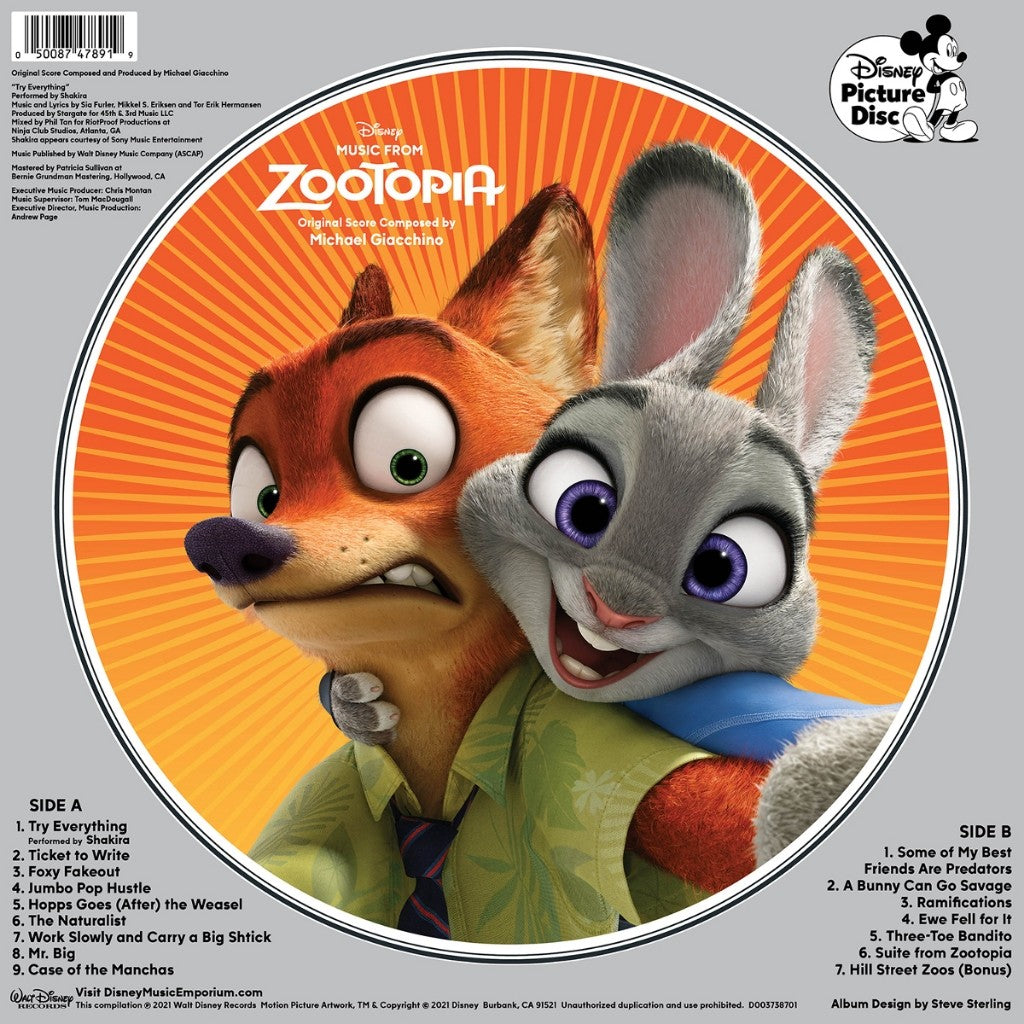 พร้อมส่ง🔥 แผ่นเสียง Vinyl LP Music from Zootopia Picture Disc Vinyl แผ่นไวนิล