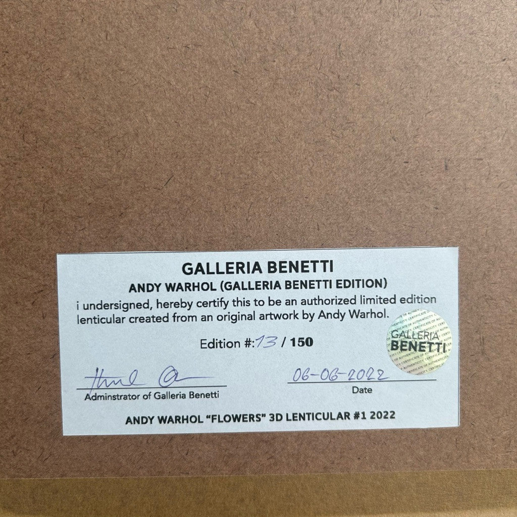 Andy Warhol “Flowers” 3D Lenticular Type-1 by Galleria Benetti