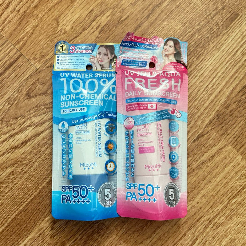 ☀️ล็อตใหม่ล่าสุดๆExp.08/2027☀️กันแดด Mizumi UV Water สูตรสีฟ้า/สีส้ม กันน้ำ SPF50+ 40 g กรัม UV Jelly Aqua Fresh Daily
