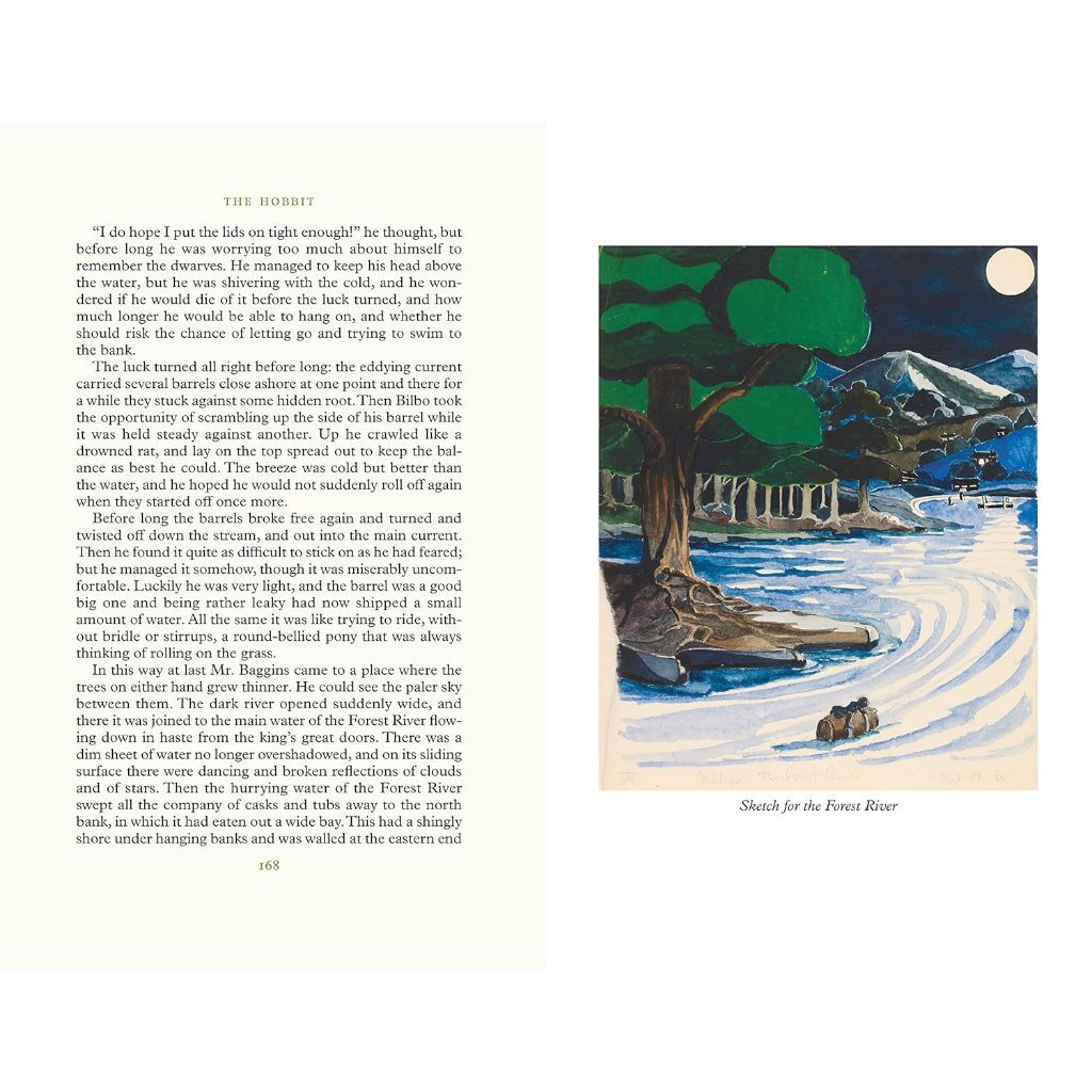 Hardcover The Hobbit Illustrated by J. R. R. Tolkien หนังสือ ปกแข็ง