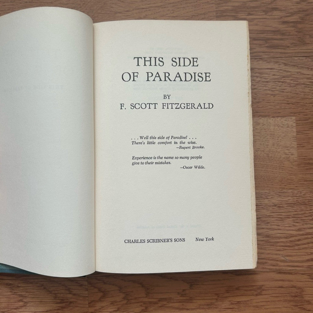 Hardcover The Side of Paradise by F. Scott Fitzgerald หนังสือ ภาษาอังกฤษ ปกแข็ง