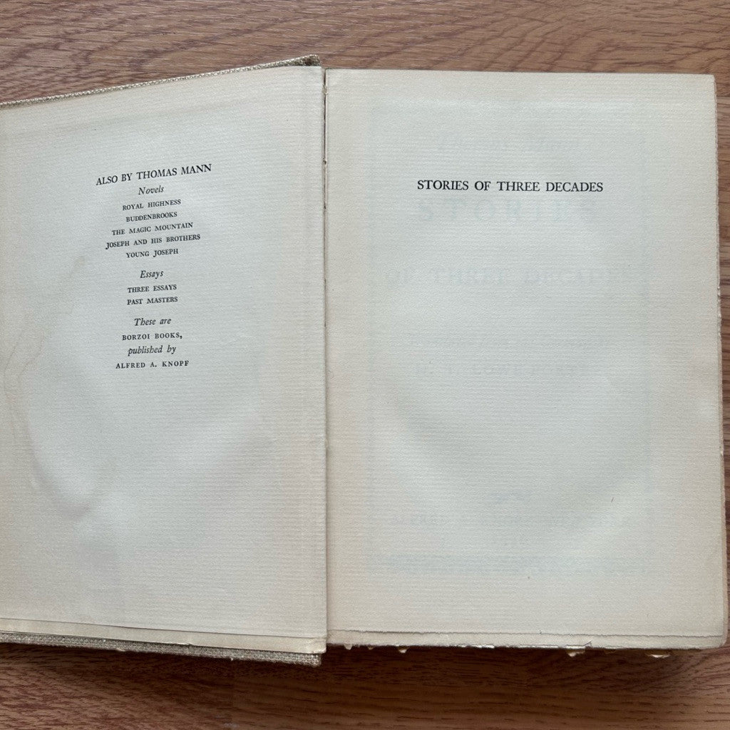 Hardcover Stories of Three Decades by Thomas Mann หนังสือ ภาษาอังกฤษ ปกแข็ง