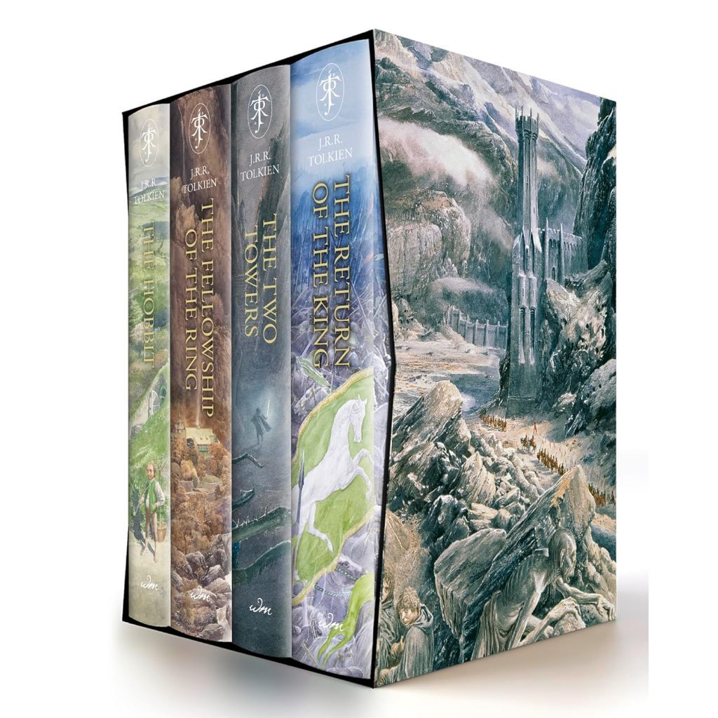 Hardcover J. R. R. Tolkien - The Hobbit & The Lord of the Rings Illustrated by Alan Lee Box Set หนังสือ ปกแข็ง