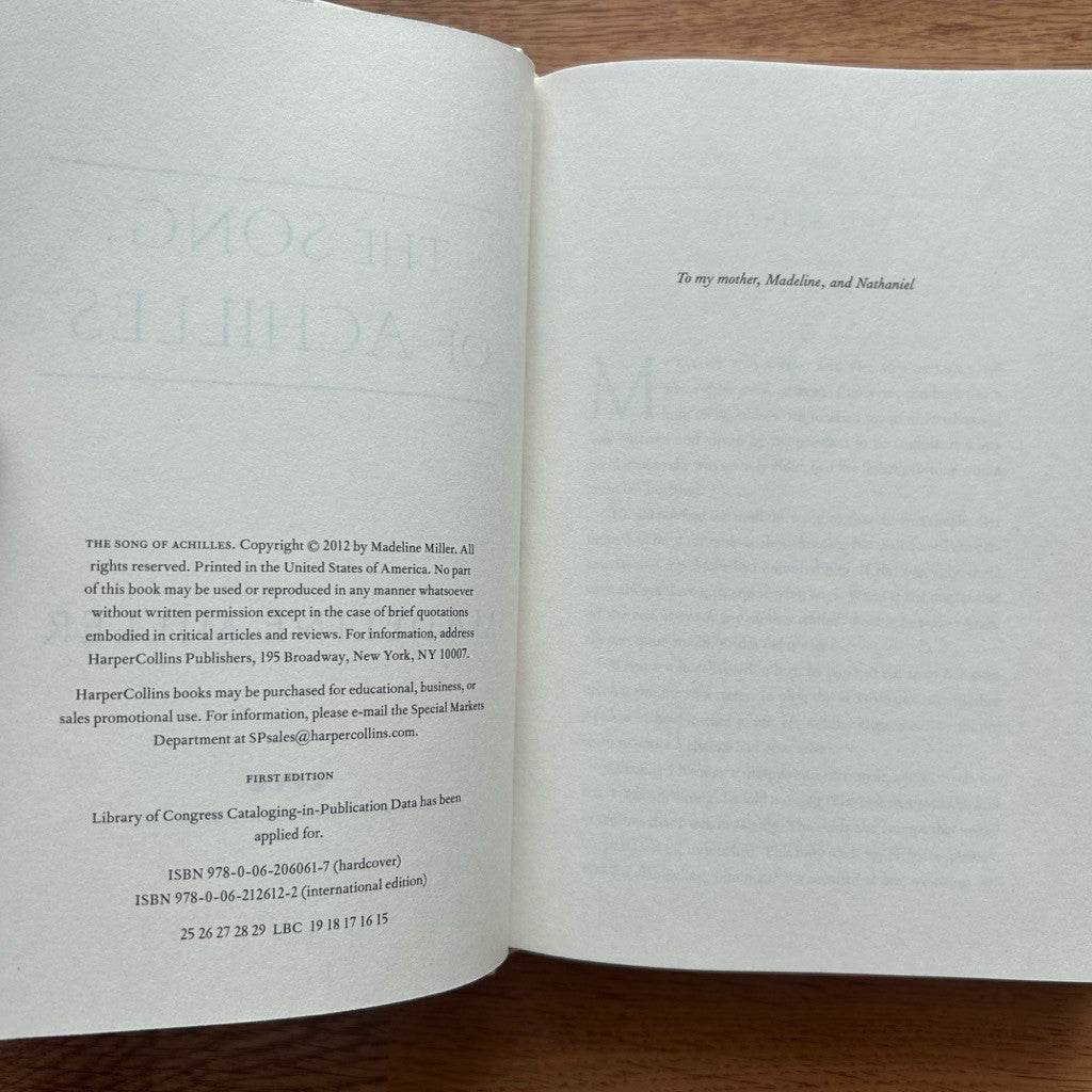 Hardcover The Song of Achilles by Madeline Mille หนังสือ ปกแข็ง