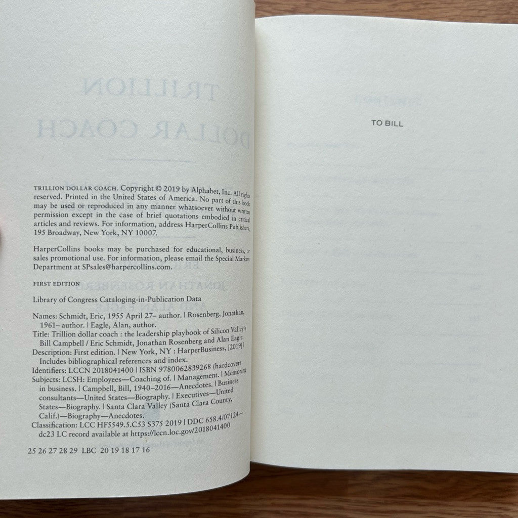 Hardcover Eric Schmidt - Trillion Dollar Coach หนังสือ ปกแข็ง