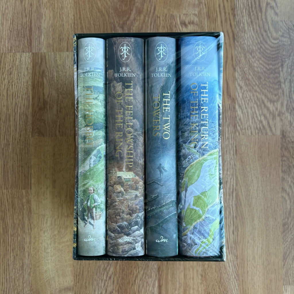 Hardcover J. R. R. Tolkien - The Hobbit & The Lord of the Rings Illustrated by Alan Lee Box Set หนังสือ ปกแข็ง