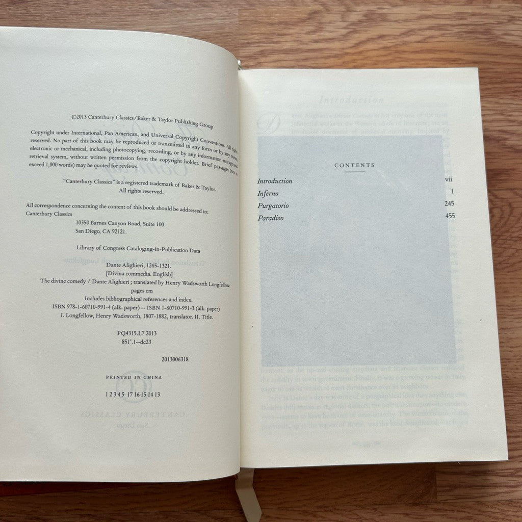 Hardcover The Divine Comedy by Dante Alighieri หนังสือ ภาษาอังกฤษ ปกแข็ง
