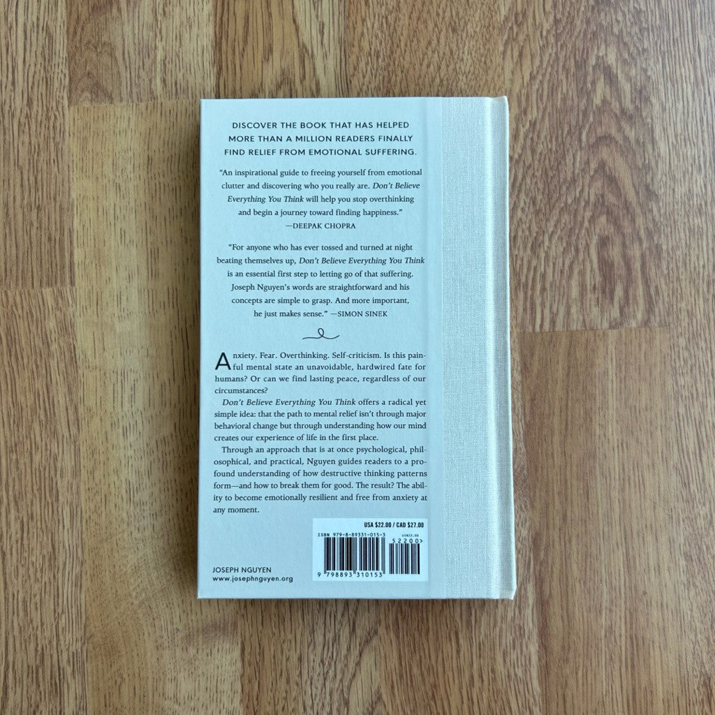 Hardcover Don't Believe Everything You Think - Why Your Thinking Is The Beginning & End Of Suffering หนังสือ ปกแข็ง