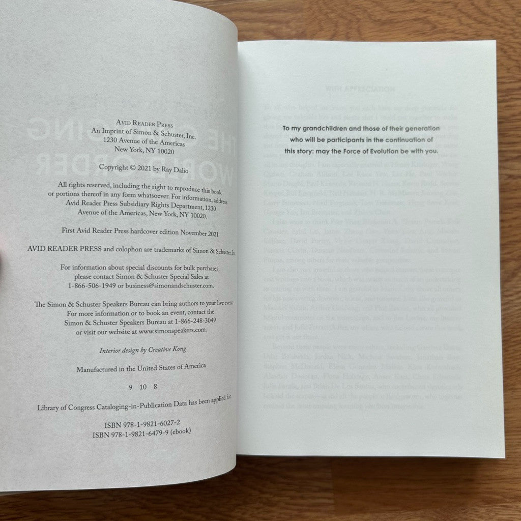 Hardcover Principles for Dealing with the Changing World Order Why Nations Succeed and Fail by Ray Dalio หนังสือ