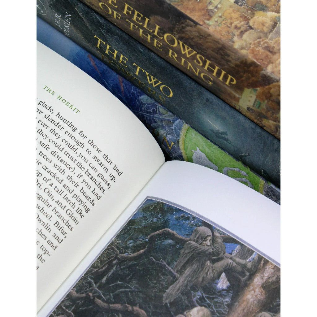 Hardcover J. R. R. Tolkien - The Hobbit & The Lord of the Rings Illustrated by Alan Lee Box Set หนังสือ ปกแข็ง