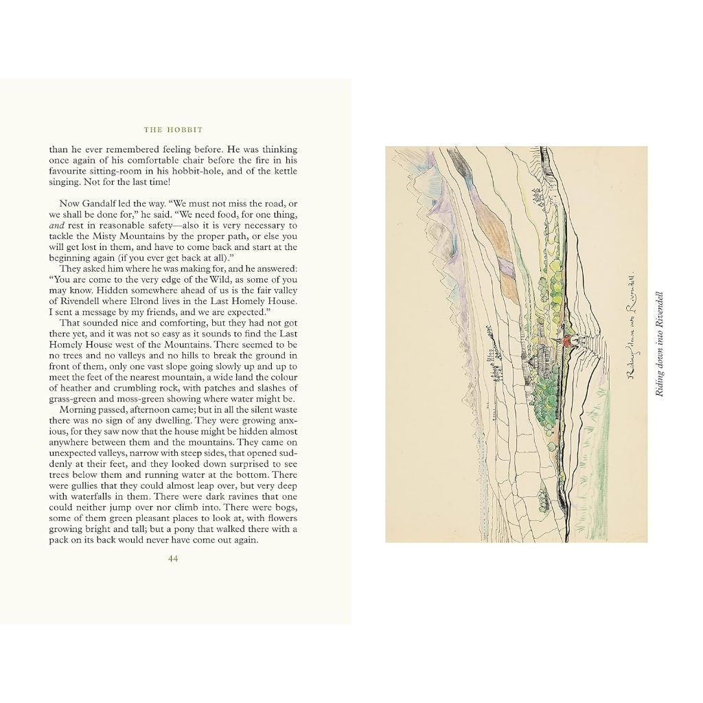 Hardcover The Hobbit Illustrated by J. R. R. Tolkien หนังสือ ปกแข็ง