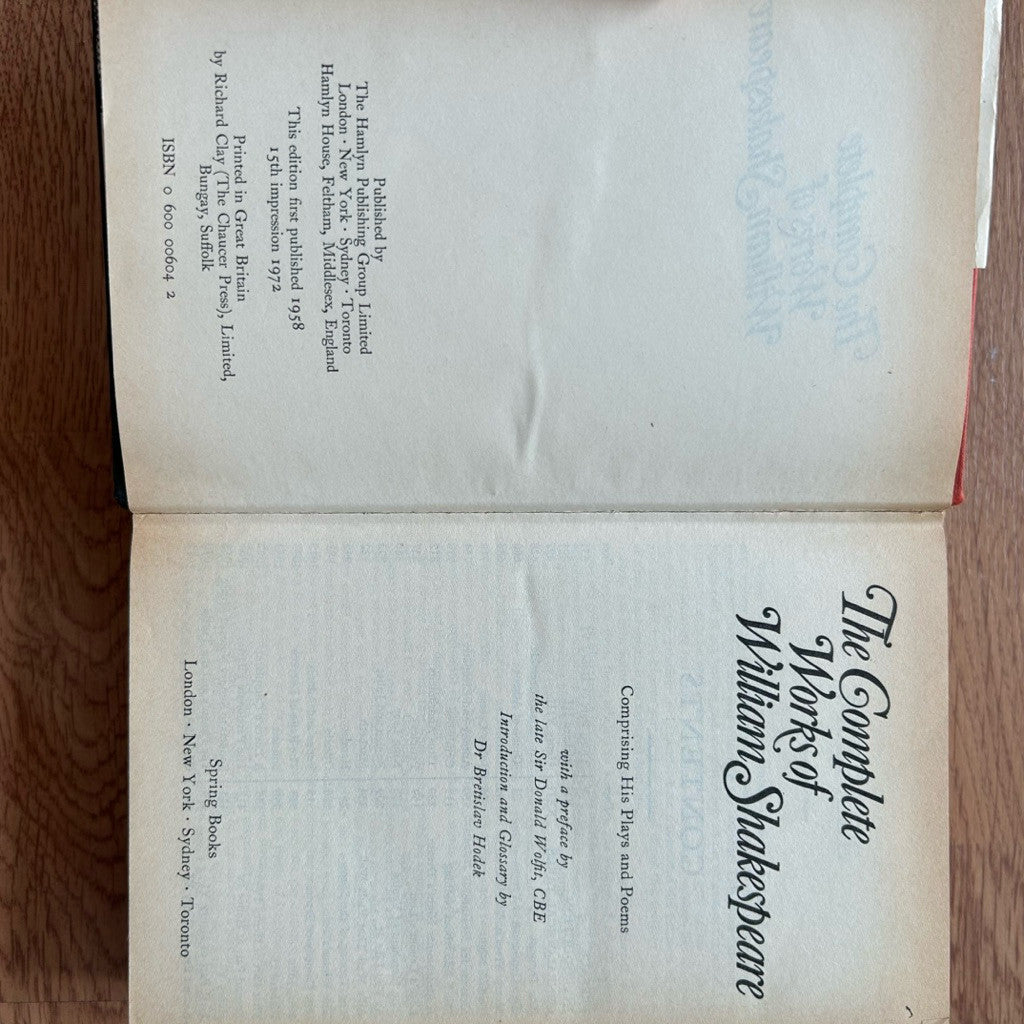Hardcover The Complete Works of William Shakespeare  หนังสือ ภาษาอังกฤษ ปกแข็ง